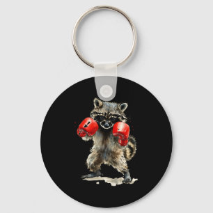 Funny Raccoon Costume Sport Boxing Gloves Lovers Keychain