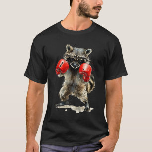 Funny Raccoon Costume Sport Boxing Gloves Lovers  T-Shirt