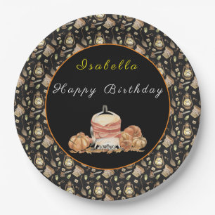 Funny Raccoon Customize Text and Colour Paper Plate