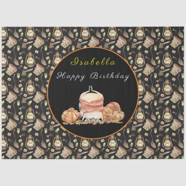 Funny Raccoon Customize Text and Colour Tissue Paper (Front)