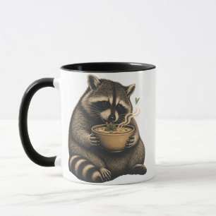 Funny Raccoon Drinking Hot Soup Mug