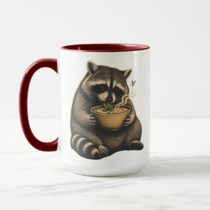 Funny Raccoon Drinking Hot Soup Mug