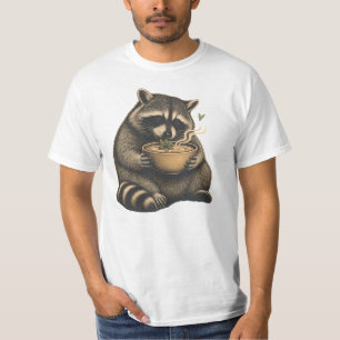 Funny Raccoon Drinking Hot Soup T-Shirt