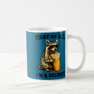 Funny raccoon drinking iced coffee meme sarcastic mug