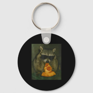 Funny Raccoon Eating Zza Animal Meme Men Women Keychain
