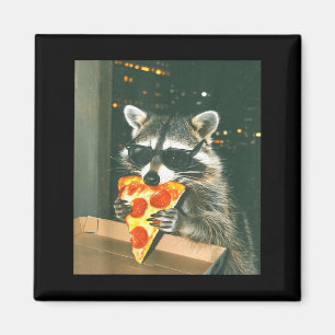 Funny Raccoon Eating Zza Animal Meme Men Women Kid Magnet