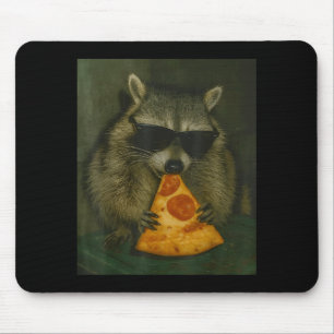 Funny Raccoon Eating Zza Animal Meme Men Women Mouse Pad