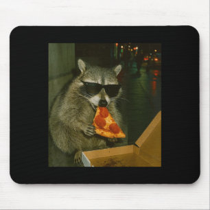 Funny Raccoon Eating Zza Animal Meme  Mouse Pad