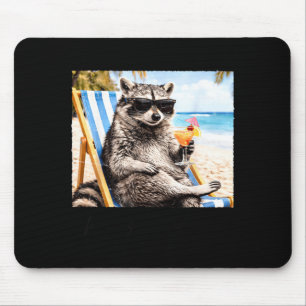 Funny Raccoon Feral Girl Summer Vibes Chill Mouse Pad