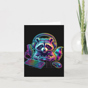Funny Raccoon Gamer Video Game Gaming Lover  Card
