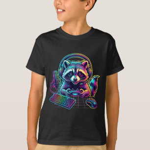 Funny Raccoon Gamer Video Game Gaming Lover  T-Shirt