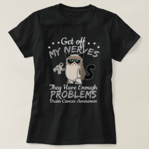 Funny Raccoon Get Off My Nerves Brain Cancer T-Shirt