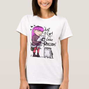 Funny Raccoon Gift Kids Cool Just A Girl Who Loves T-Shirt