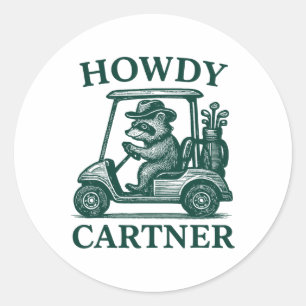 Funny Raccoon Golf For Men And Women Golfer Golfin Classic Round Sticker