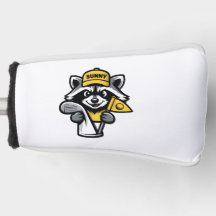 Funny Raccoon Golfer Golf Club Head Cover "Sunny"