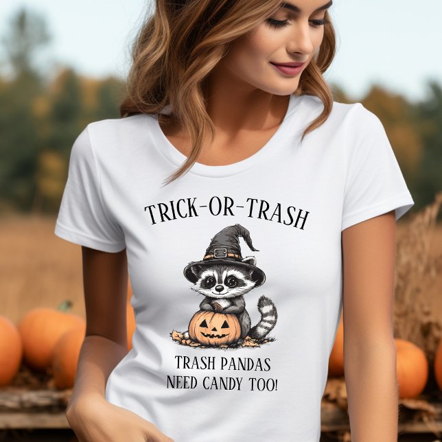 Funny Raccoon Halloween Shirt (Trick or Trash, Trash Pandas Need Candy Too Funny Halloween Shirt)