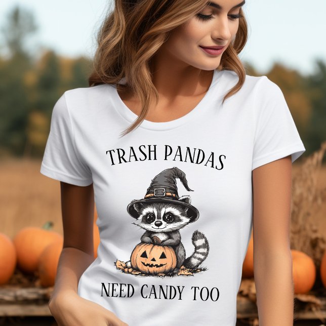 Funny Raccoon Halloween Shirt (Funny Halloween Raccoon Shirt  Trash Pandas Need Candy Too!)
