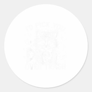 Funny Raccoon I’d Ck You Over Trash Valentines Day Classic Round Sticker