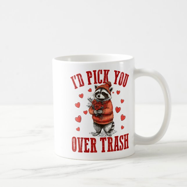 Funny Raccoon I’d Ck You Over Trash Valentines Day Coffee Mug (Right)