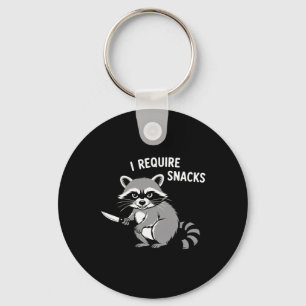 Funny Raccoon I Require Snacks Halloween Humour 1 Keychain