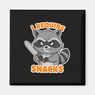 Funny Raccoon I Require Snacks Halloween Humour Ca Magnet