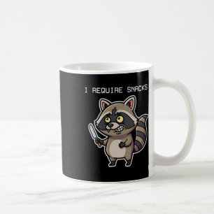 Funny Raccoon I Require Snacks Halloween Humour Coffee Mug