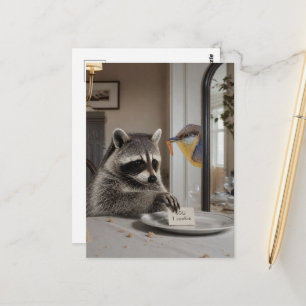 Funny Raccoon IOU 1 Cookie Postcard