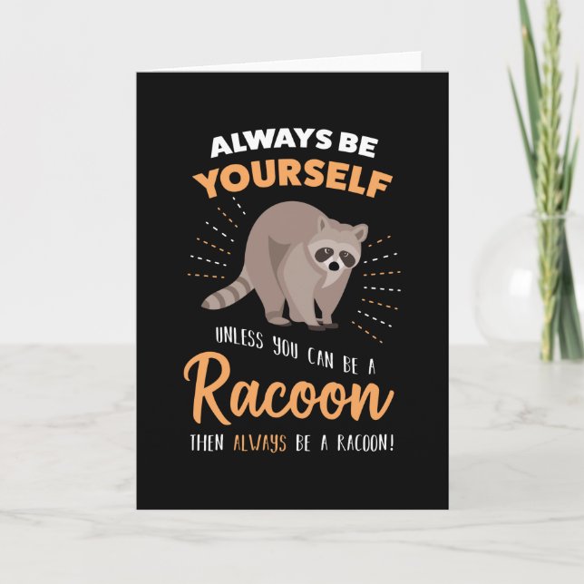 Funny Raccoon Lover Gift - Cute Raccoon Card (Front)