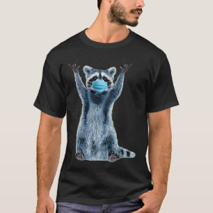 Funny Raccoon  Medical blue face mask T-Shirt