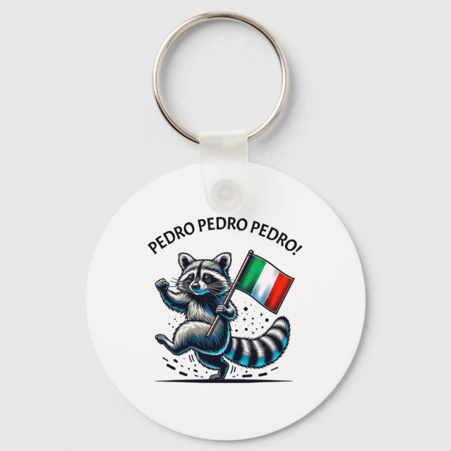 Funny Raccoon Meme  Keychain (Front)
