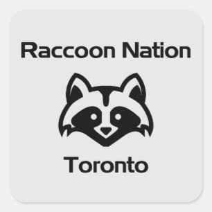 Funny Raccoon Nation Toronto Light-Monotone Square Sticker