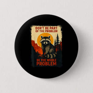 Funny Raccoon Nature Wildlife Outdoor Graphic Sarc 2 Inch Round Button
