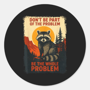 Funny Raccoon Nature Wildlife Outdoor Graphic Sarc Classic Round Sticker