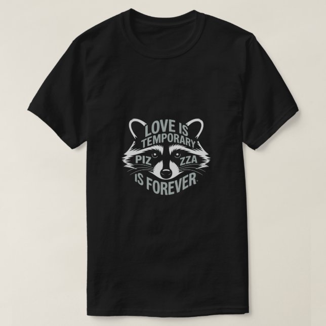 Funny Raccoon Pizza T-Shirt |  (Design devant)