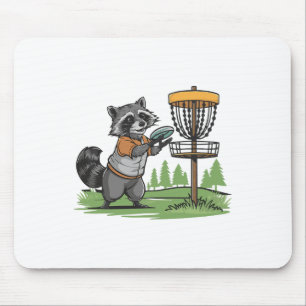 Funny Raccoon Play Disc Golf Art For Men Women Kid Mouse Pad