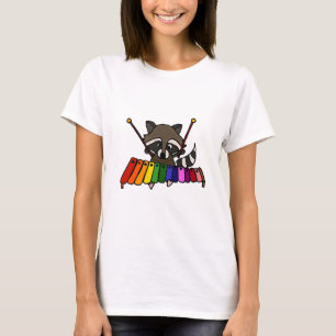 Funny Raccoon Playing Colourful Xylophone T-Shirt