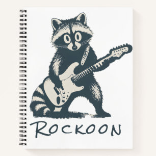 Funny Raccoon Playing Electric Guitar Notebook