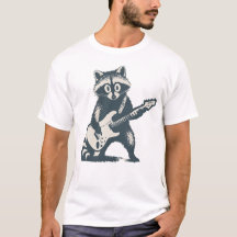 Funny Raccoon Playing Electric Guitar