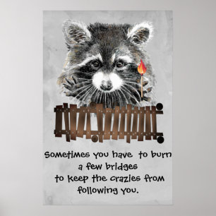 Funny Raccoon Printable Poster Humour & Sass