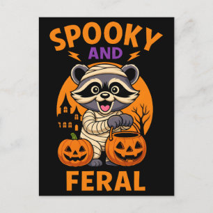 funny raccoon, raccoon girl, raccoon gifts, 2026  holiday postcard