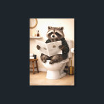 Funny Raccoon Reading Newspaper Bathroom Humor Canvas Print<br><div class="desc">Bring a touch of humor and personality to your bathroom décor with this charming canvas print featuring a relaxed raccoon enjoying a quiet moment while reading the morning newspaper. The artwork captures a playful and expressive raccoon seated comfortably in a minimalist bathroom setting, blending lighthearted comedy with modern interior style....</div>