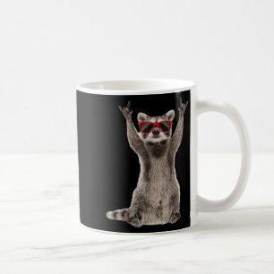 Funny Raccoon Rock Music Hand Sign Men Women Boys Coffee Mug