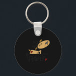 Funny Raccoon Santa Hat Christmas Tree Lights Paja Keychain<br><div class="desc">Funny Raccoon Santa Hat Christmas Tree Lights Pajama</div>