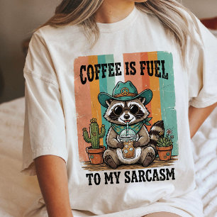 Funny Raccoon Sarcasm Coffee Lover Vintage Boho Tri-Blend Shirt