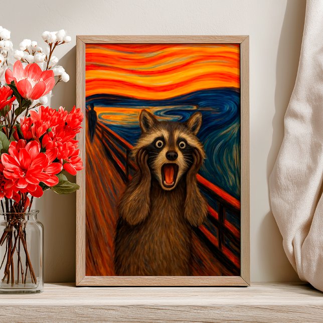 Funny Raccoon Scream Inspired Poster (Creator Uploaded)