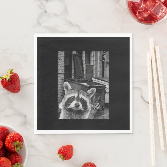 Funny Raccoon Selfie Raccoon Funny Raccoon Napkin (Insitu)