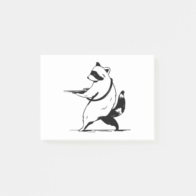 Funny Raccoon Shooter Post-it Notes (Front)