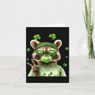 Funny raccoon st patrick's day lucky irish funny card