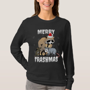 Funny Raccoon Street Animal Merry Trashmas Festive T-Shirt