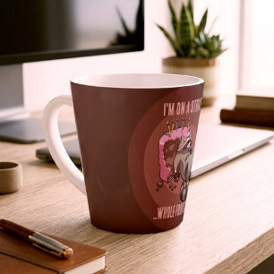 Funny Raccoon Strict Whole Food Diet Cartoon Latte Mug